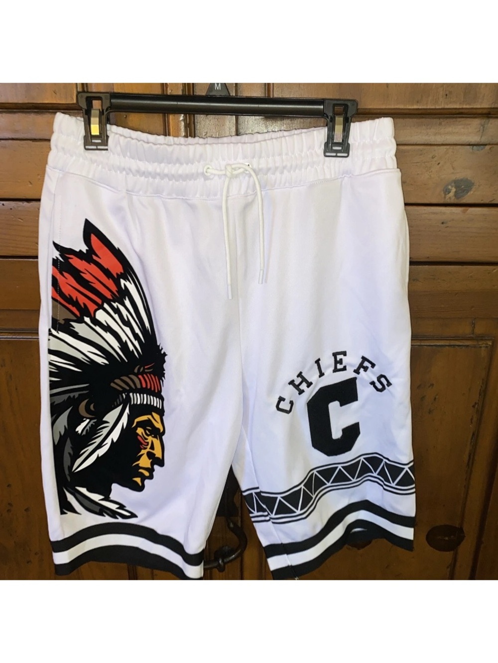 Men’s Hudson Outerwear Chiefs Graphic Athletic Shorts White Large New